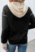 Exposed Stitch Panel Detail Relaxed Pullover Hoodie