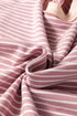 Exposed Stitch Patchwork Stripe Long Sleeve Cotton Top