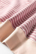 Exposed Stitch Patchwork Stripe Long Sleeve Cotton Top