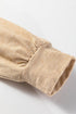 Exposed Stitch V Neck Long Sleeve Relaxed Fit Top