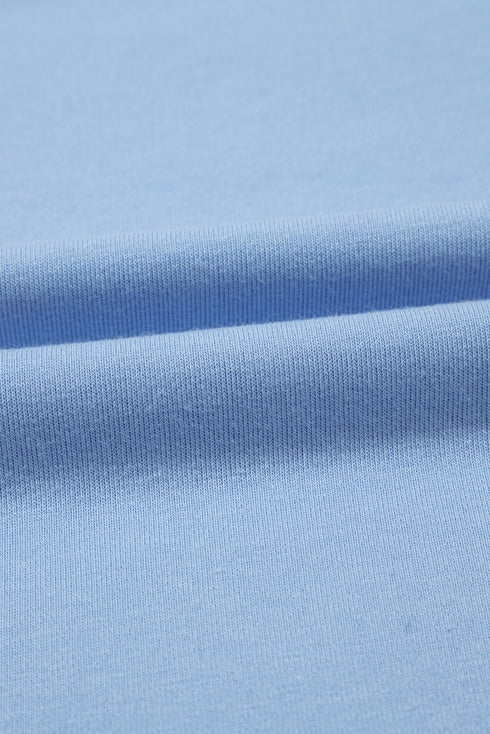 Eyelet Embroidered Floral Patchwork Puff Sleeve Crew Neck Blouse