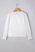 Eyelet Embroidered Smocked Cuff Cotton Blouse