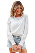 Eyelet Embroidered Smocked Cuff Cotton Blouse