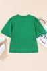 Eyelet Flutter Sleeve Mixed Media Knit Top