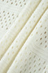 Eyelet Hollow Out Knit Ribbed Trim Short Sleeve Sweater
