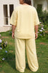 Eyelet Lace Panel Accent Two Piece Loungewear
