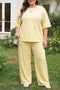 Eyelet Lace Panel Accent Two Piece Loungewear
