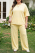 Eyelet Lace Panel Accent Two Piece Loungewear