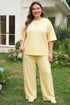 Eyelet Lace Panel Accent Two Piece Loungewear