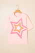 Eyelet Lace Star Applique Cotton Blend Tee