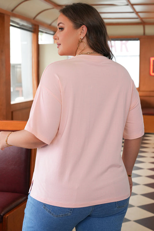 Eyelet Lace Star Applique Cotton Blend Tee