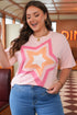 Eyelet Lace Star Applique Cotton Blend Tee