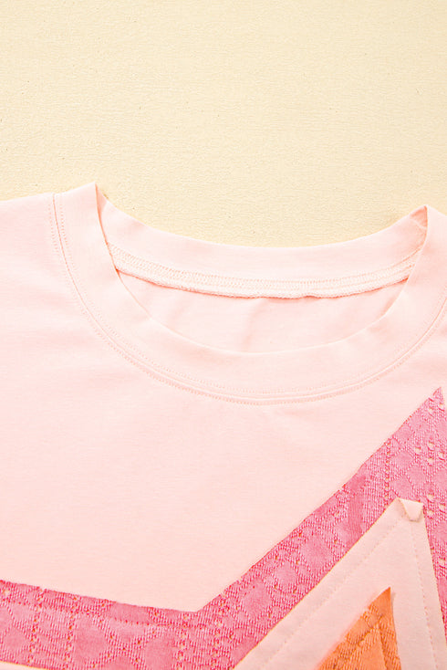 Eyelet Lace Star Applique Cotton Blend Tee