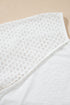 Eyelet Patchwork V Neck Oversized High Low Hem Top
