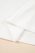 Eyelet Puff Sleeve Ribbed Knit Mixed Media Top