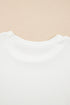 Eyelet Puff Sleeve Ribbed Knit Mixed Media Top