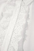 Eyelet Ruffle Trim Button Front Cotton Shirt