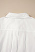 Eyelet Ruffle Trim Button Front Cotton Shirt