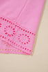 Eyelet Sleeve Snap Placket Pullover Sweatshirt