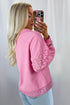 Eyelet Sleeve Snap Placket Pullover Sweatshirt