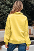 Eyelet Sleeve Snap Placket Pullover Sweatshirt