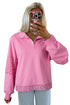 Eyelet Sleeve Snap Placket Pullover Sweatshirt