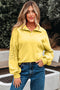 Eyelet Sleeve Snap Placket Pullover Sweatshirt