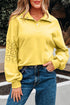 Eyelet Sleeve Snap Placket Pullover Sweatshirt
