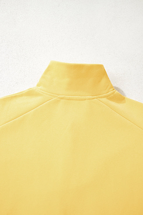 Eyelet Sleeve Snap Placket Pullover Sweatshirt