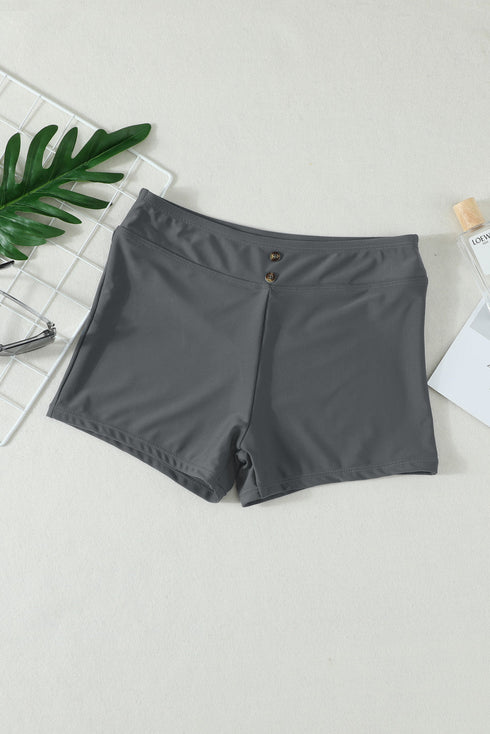 Eyelets Waistband Swim Boyshorts
