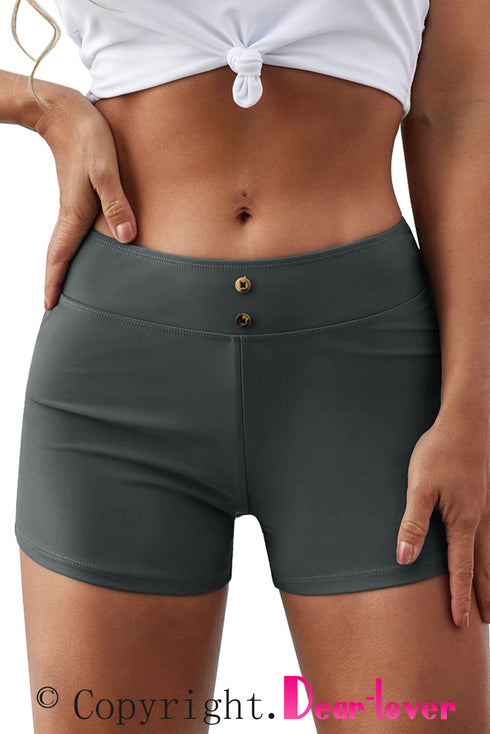 Eyelets Waistband Swim Boyshorts