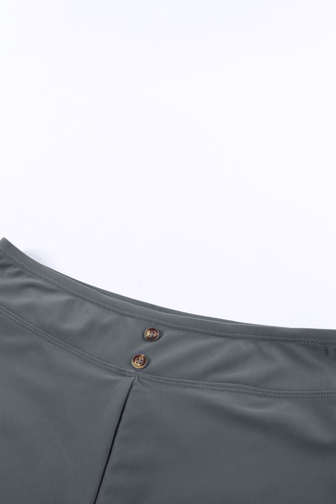 Eyelets Waistband Swim Boyshorts