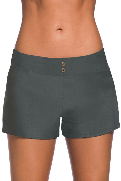 Eyelets Waistband Swim Boyshorts