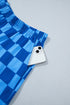 Plaid Checkered Long Sleeve Crop Top Elastic Waist Short Set
