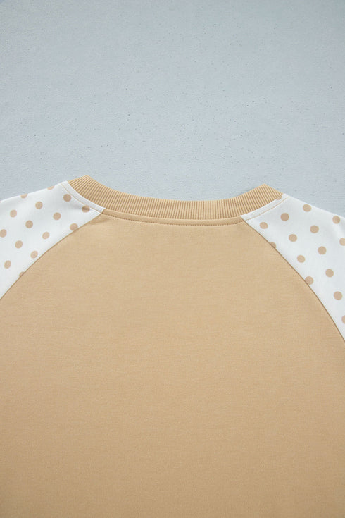 Polka Dot Patchwork Long Sleeve Pant Set