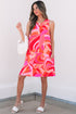 Abstract Blossoms Sleeveless Shift Dress