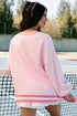 Polyester Embroidered Tennis Crew Neck Pullover Sweatshirt