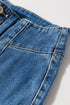 High Waist Button Fly Seamed Raw Hem Wide Leg Jeans