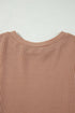 Leopard Print Ribbed Knit Corded Long Sleeve Top