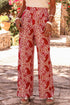 Bohemian Paisley Print Buttoned High Waist Wide Leg Pants