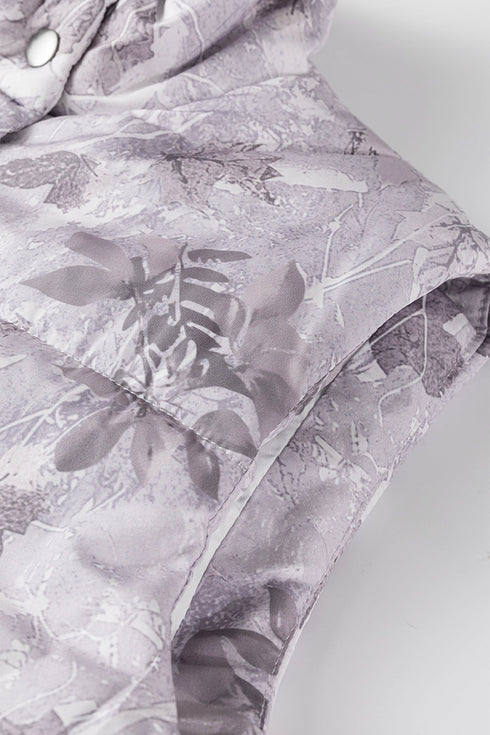 Camouflage Leaf Print Quilted Puffer Layering Vest