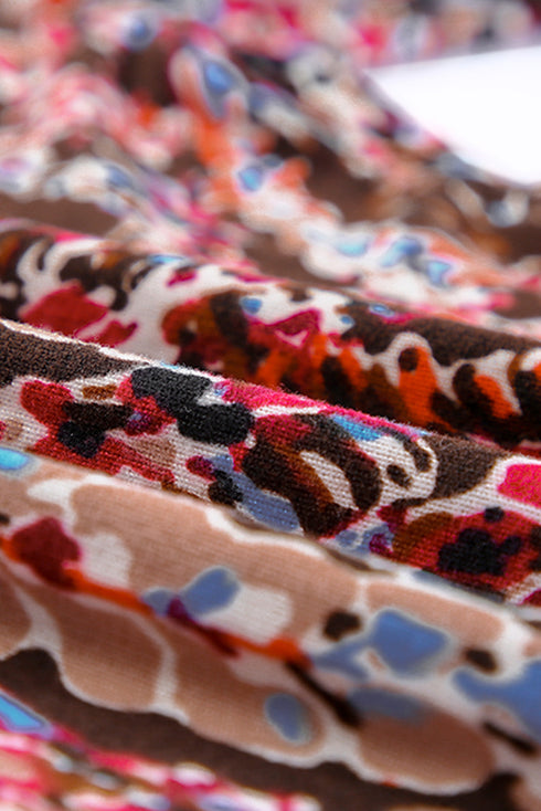 Exclusive Floral Print Stretch Knit Mini Dress