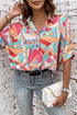 Abstract Geometric Print Relaxed Fit Button Up Shirt