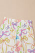 Bow Print Elastic Waist Pull On Casual Shorts
