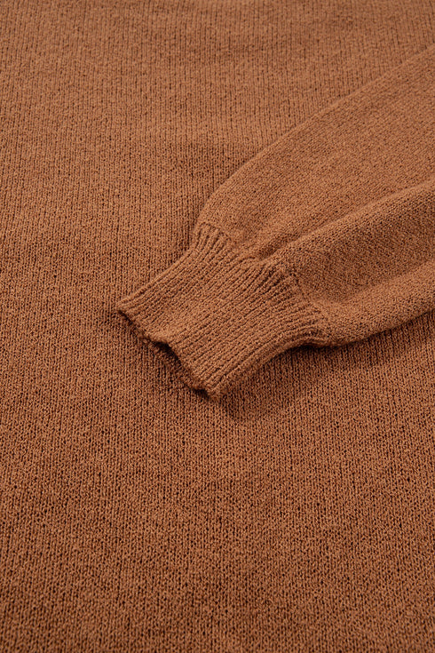 Embroidery Oversized Drop Shoulder Round Neck Sweater