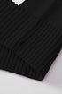 Acrylic Seamed Checkered Pattern Bishop Sleeve Sweater