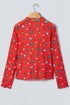 Elements Printed Long Sleeve Sheer Mesh Top
