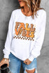 Retro Lettering Graphic Crew Neck Pullover Sweatshirt