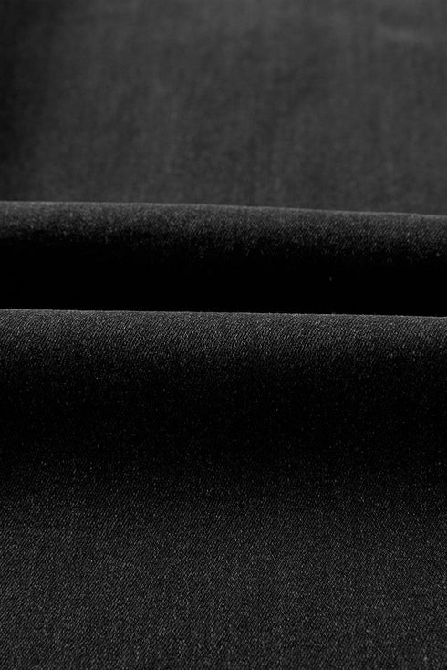 High Rise Straight Loose Raw Hem Cuffed Jeans