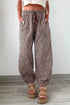 Allover Leopard Print Elastic Waist Ankle Length Pants